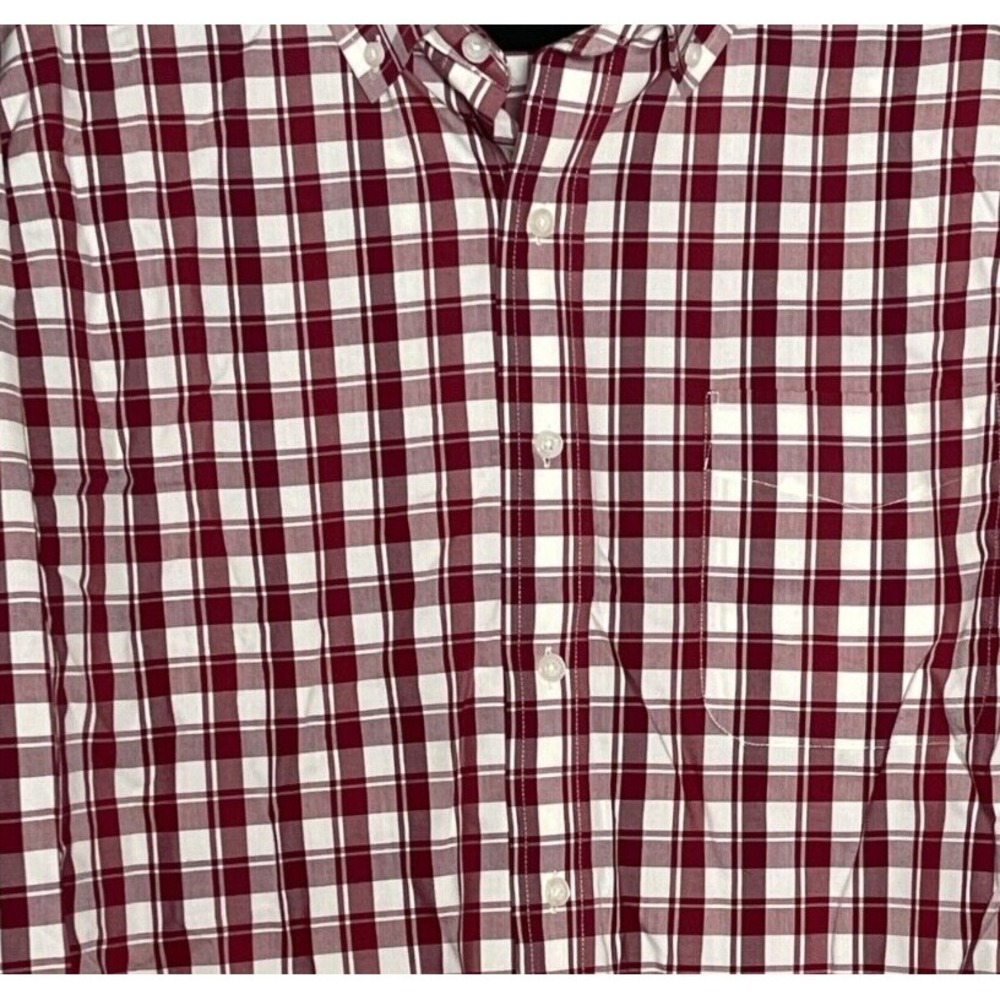 Oak Hill Shirt Men's 3XL Red Plaid Wrinkle Free Button Up Cool and Dry